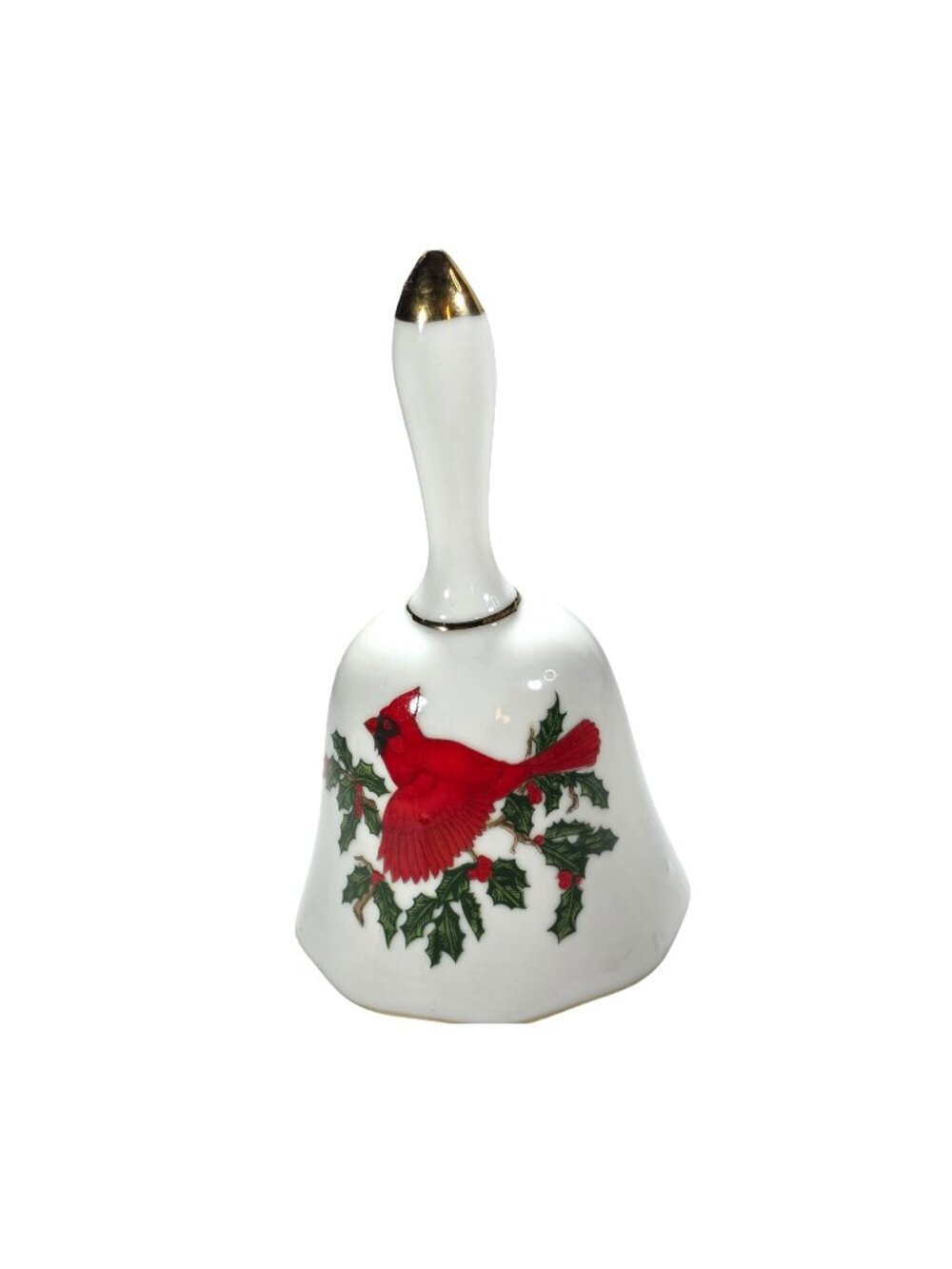 Vintage Lefton China Cardinal Bell Holly Hand-Painted Japan Christmas Holiday